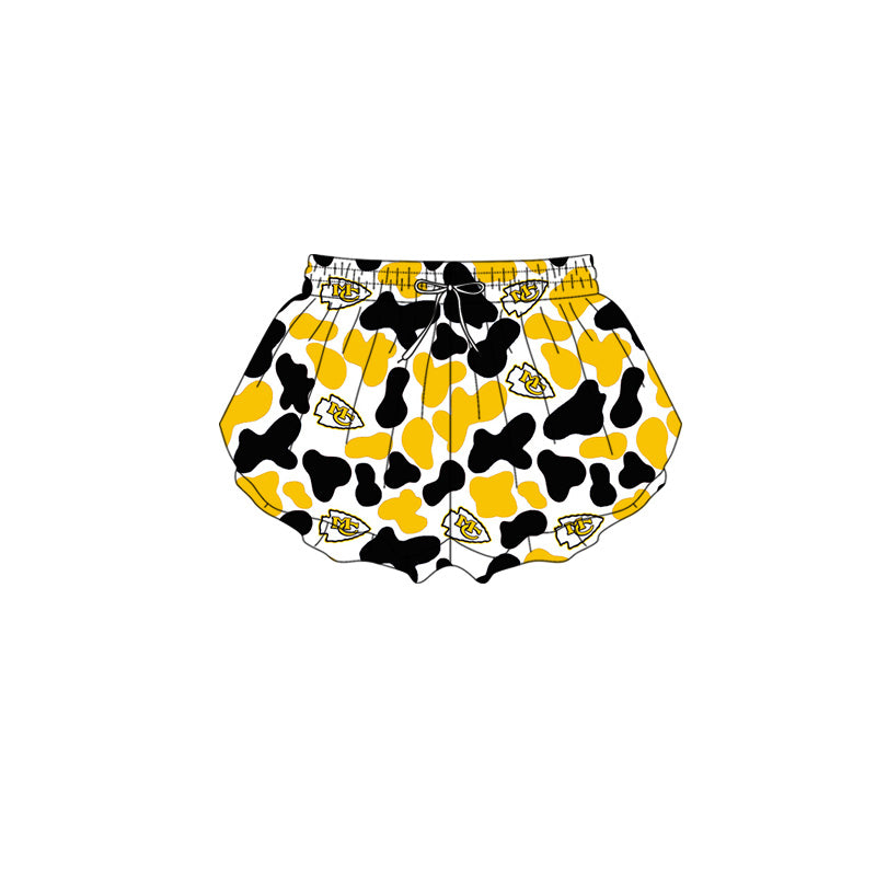 MOQ 5 pcs M C gold black kids girls team active summer shorts