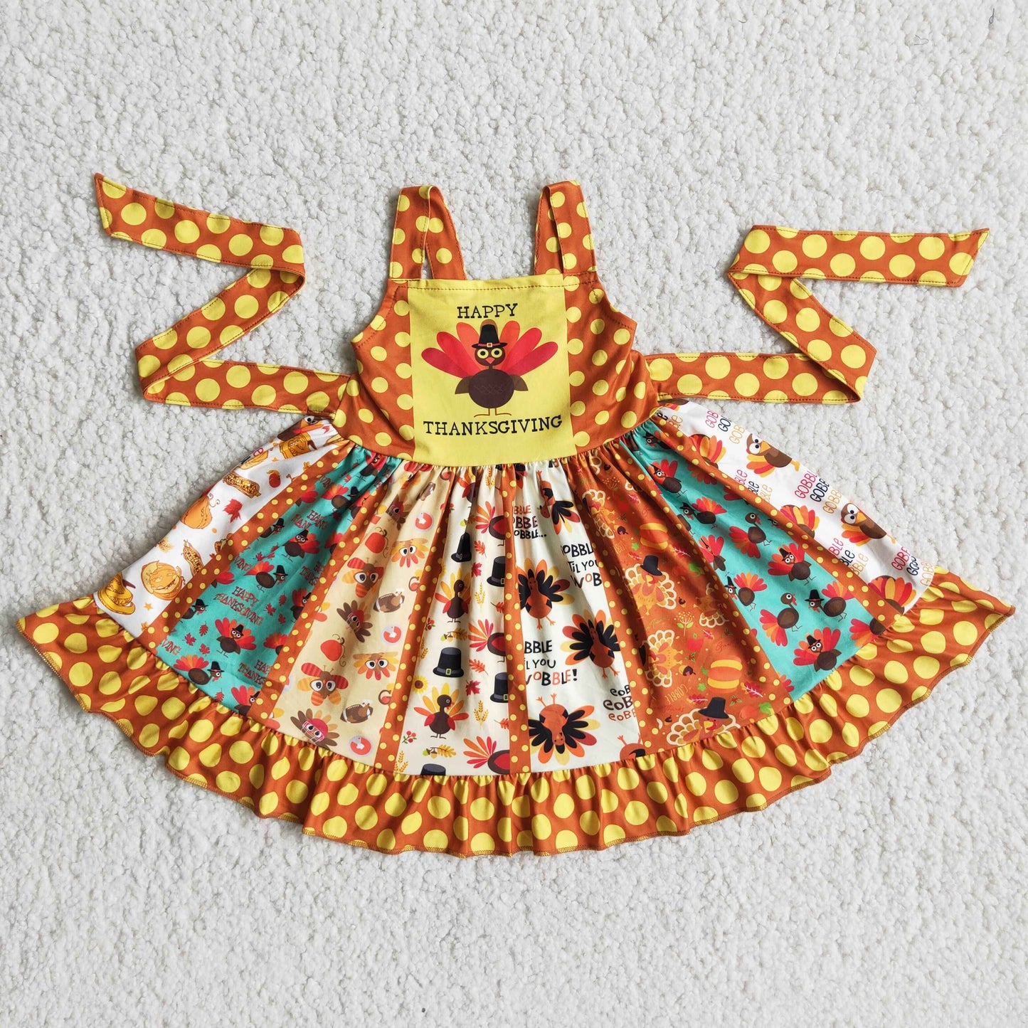 Girl Turkey Patchwork Dress