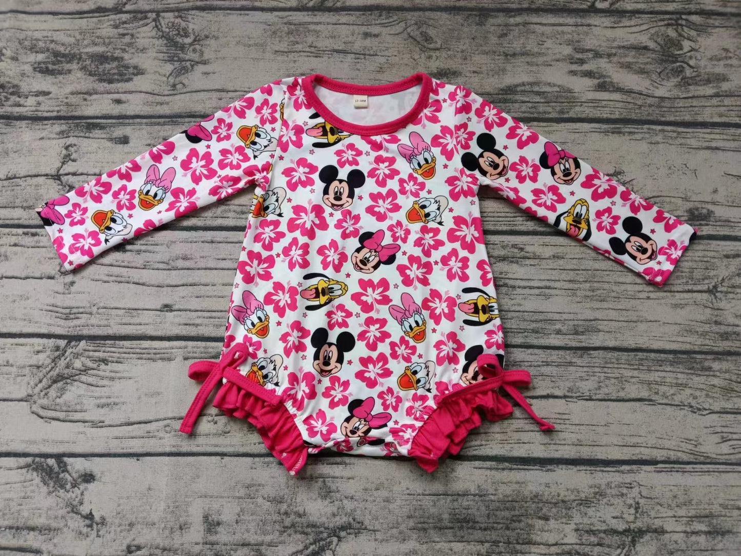 MOQ  3 long sleeves floral mouse girls swimsuit