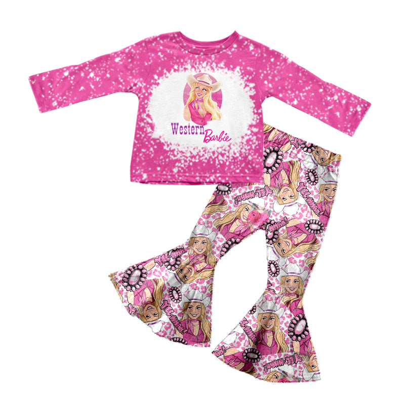 MOQ 5 hot pink top pants western party girls outfits