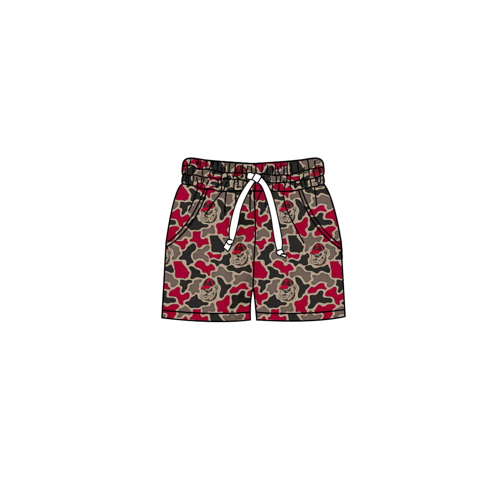 MOQ 5 pcs dog camo pockets kids boys team shorts