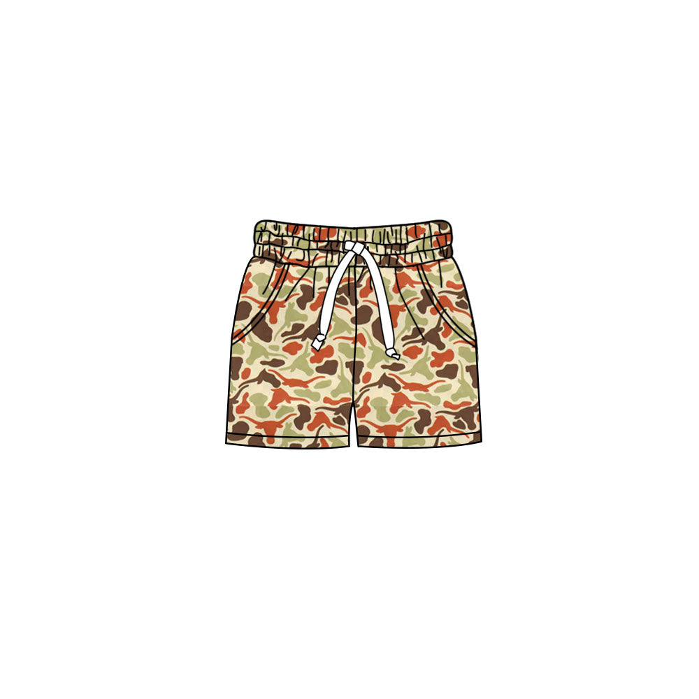 MOQ 5 pcs bull skull camo pockets kids boys team shorts