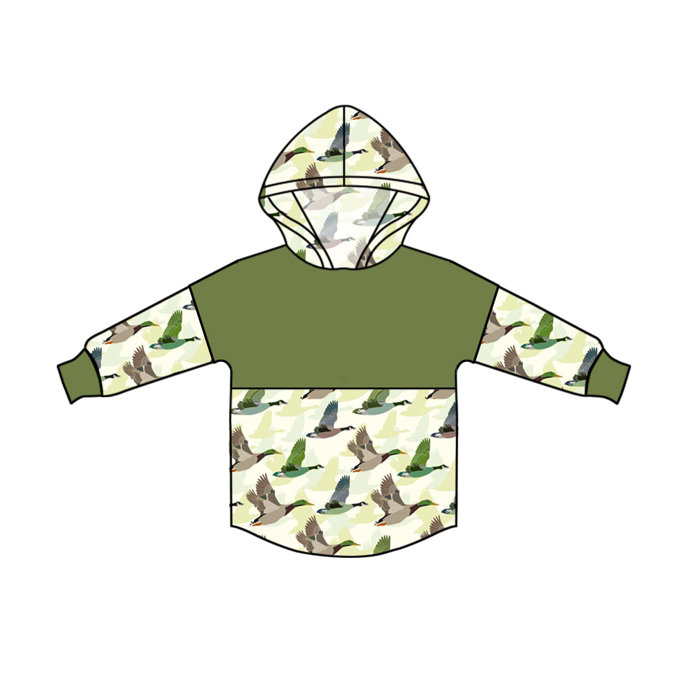 MOQ 5 greem duck kids boy hoodie
