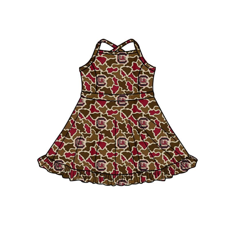MOQ 5 pcs straps C camo girls team athletic dress