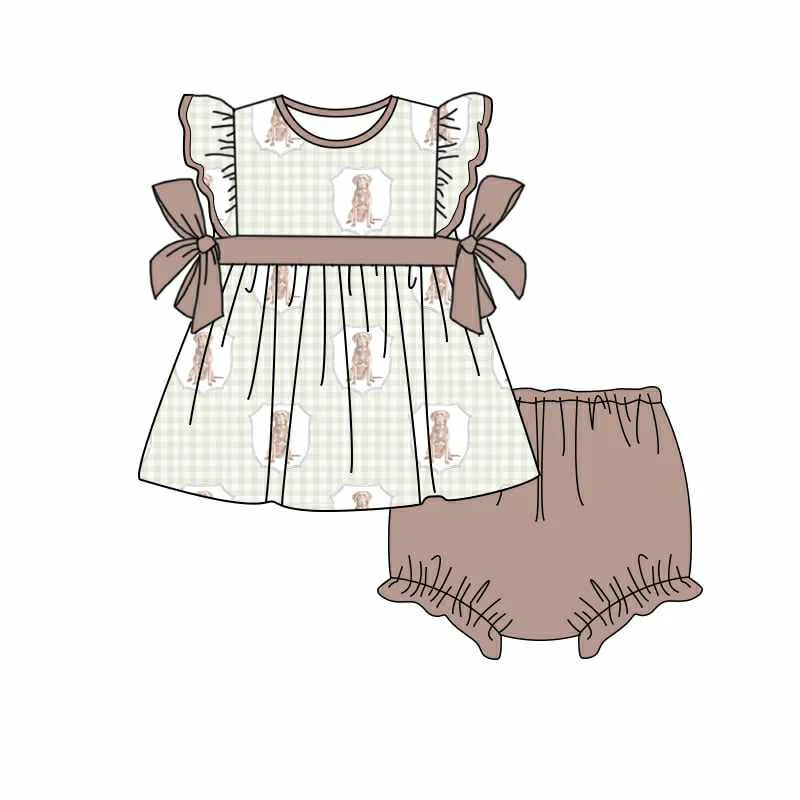 Deadline May 18 plaid dog tunic bummies baby girls clothes
