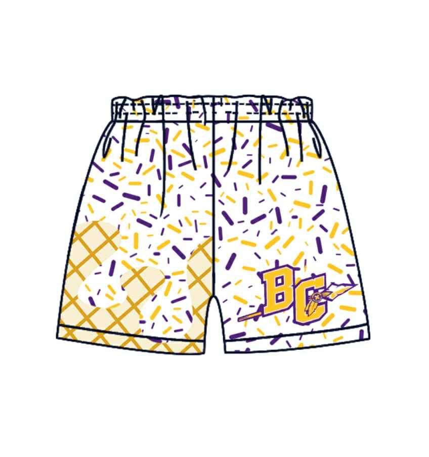 Deadline Aug 8 2025 B C ice cream drip boys summer team shorts