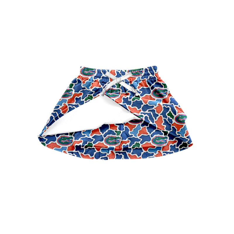 MOQ 5 pcs crocodile camo kids girls team active skirt
