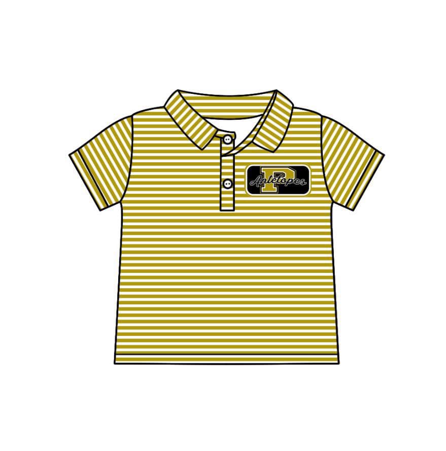 Deadline July 15 2025 P stripe short sleeves kids boys polo team shirt