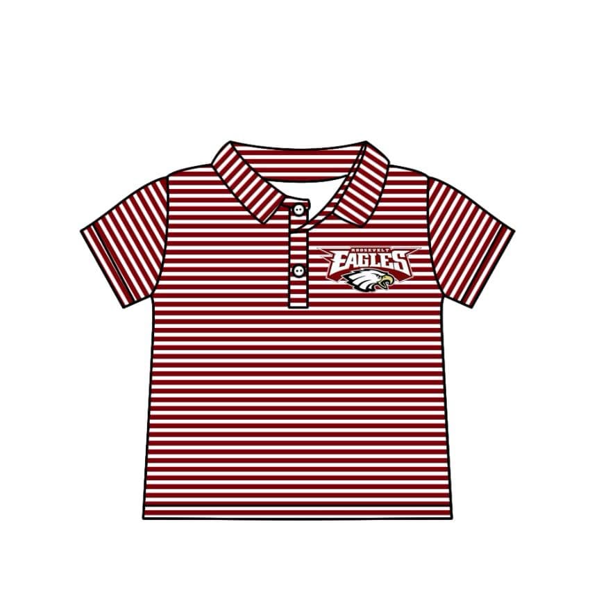Deadline July 15 2025 eagles stripe short sleeves kids boys polo team shirt