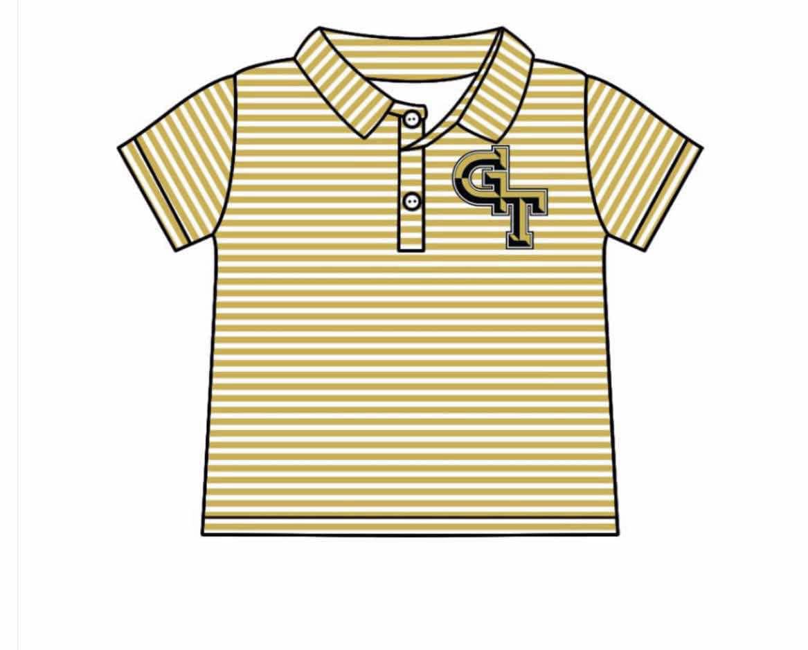 Deadline July 15 2025 G T stripe short sleeves kids boys polo team shirt