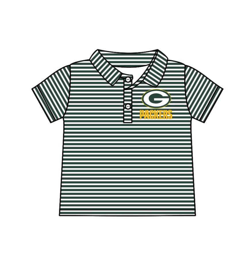 Deadline July 15 2025 G green stripe short sleeves kids boys polo team shirt