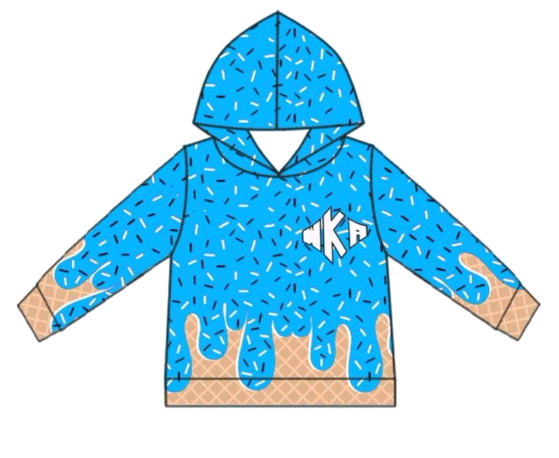Deadline July 4 2025 blue ice cream sprinkle kids team hoodie