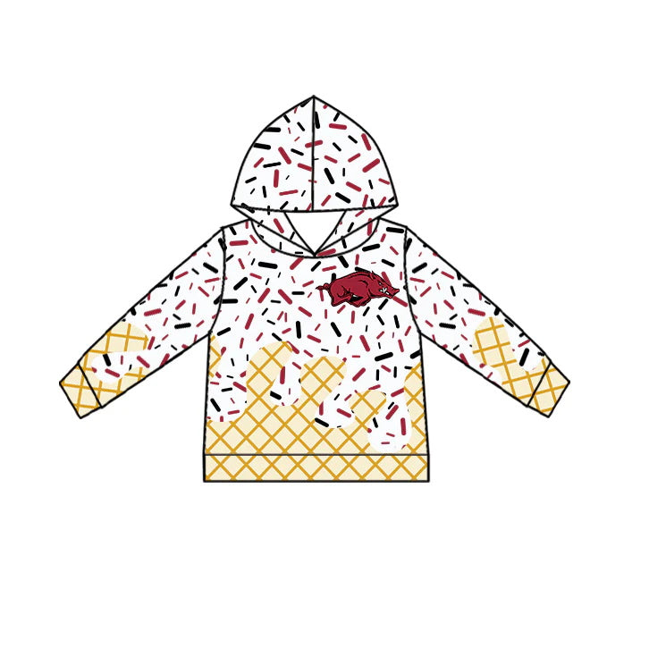 MOQ 3 pcs Hogs white ice cream sprinkle toddler kids team hoodie