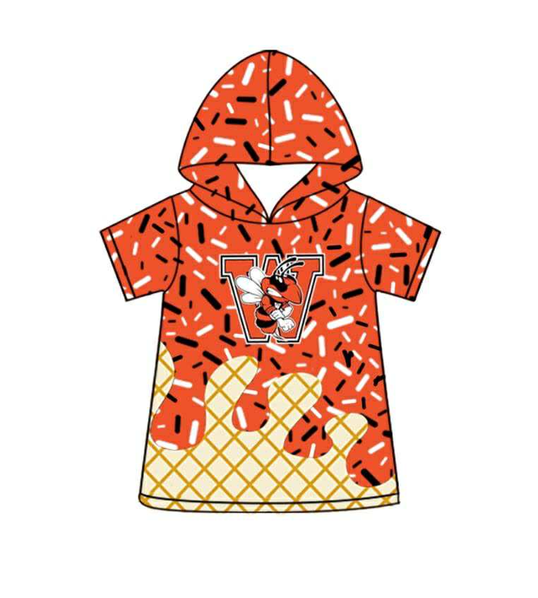 Deadline July 29 2025 short sleeves bee orange ice cream sprinkle kids team hoodie