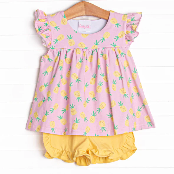 Deadline June 12 flutter sleeves pineapple girls clothing
