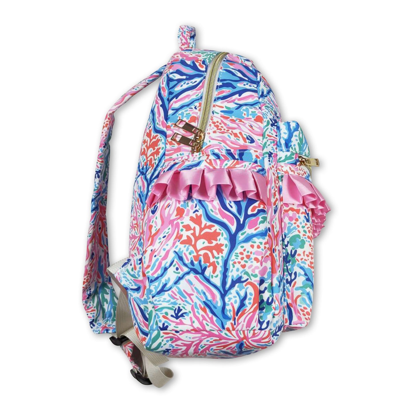 Pink blue watercolor kids girls backpack ship from US