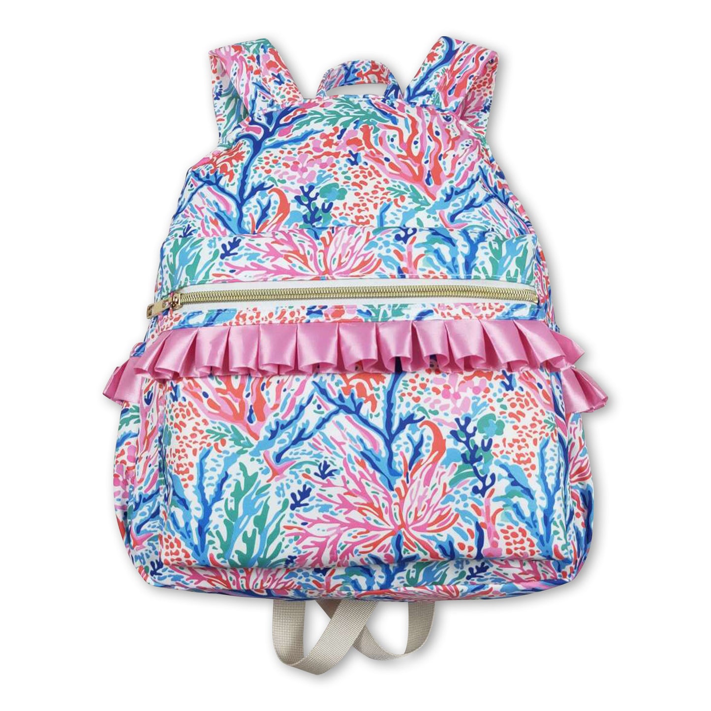 Pink blue watercolor kids girls backpack ship from US