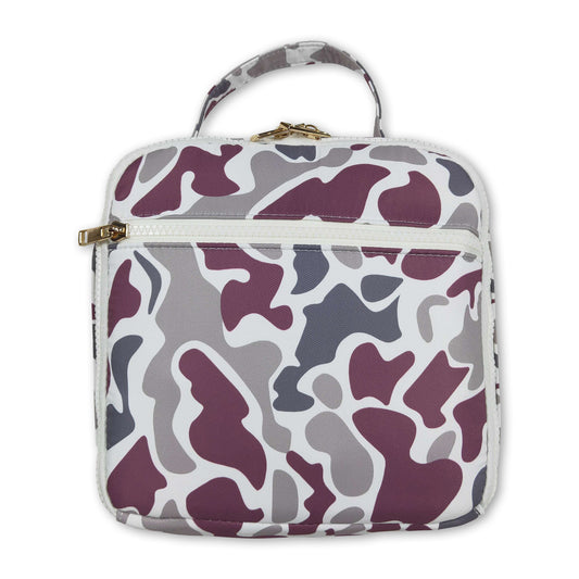 Camo print kids lunch box bag