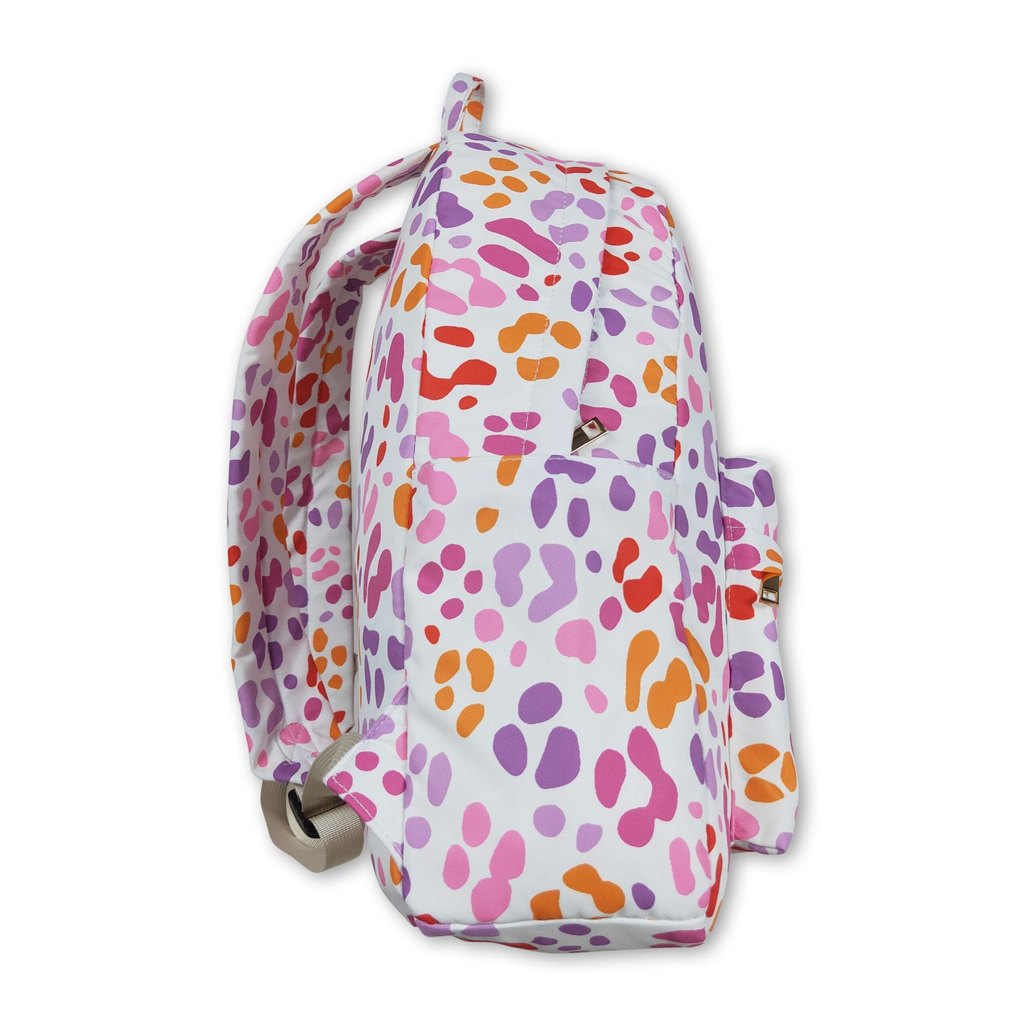Pink ruffle leopard kids girls backpack
