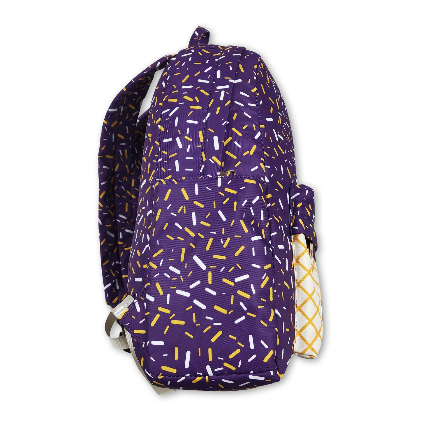 Purple ice cream sprinkle kids girls backpack