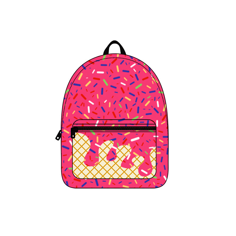 Pink ice cream sprinkle kids backpack