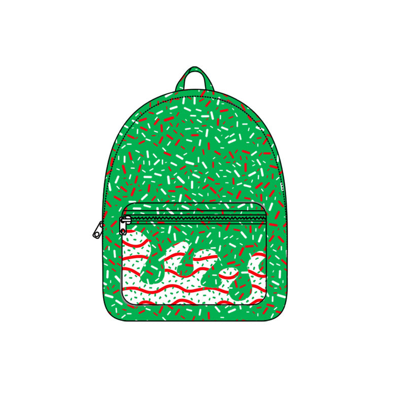 Green ice cream sprinkle kids Christmas backpack