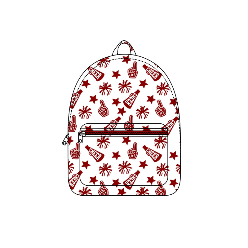 Maroon cheer firework stars kids girls team backpack