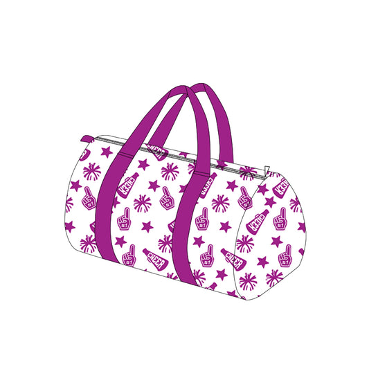 Purple stars firework cheer team duffel bag