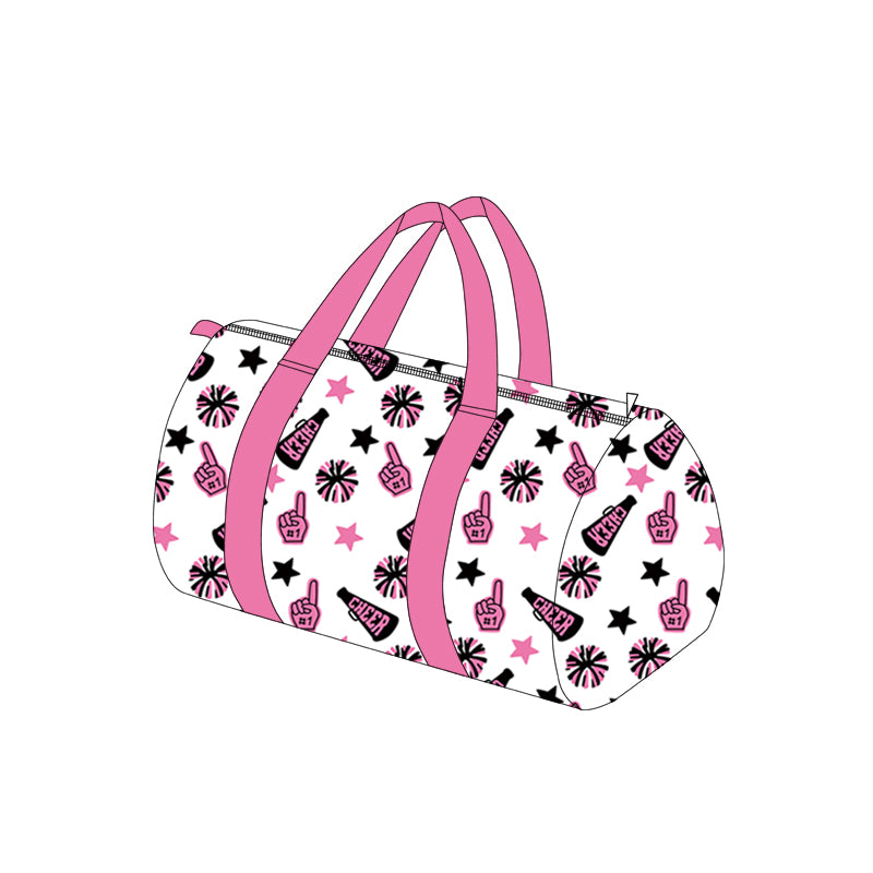 Pink stars firework cheer team duffel bag