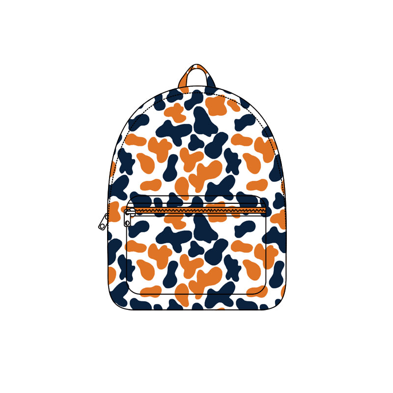 Navy orange camo children kids team backpack