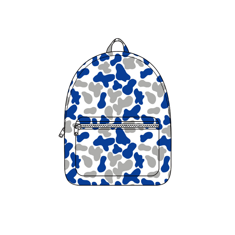 Blue grey camo children kids team backpack