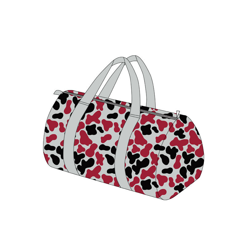 Maroon black grey camo adult team duffel bag