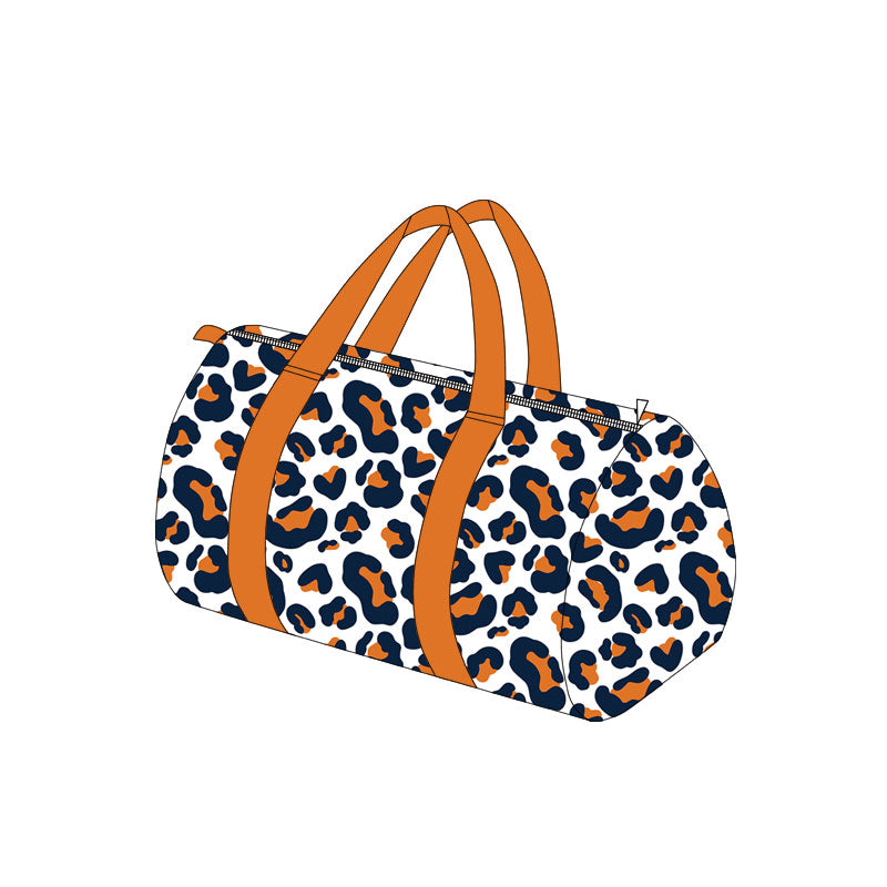 Navy orange leopard adult women team duffel bag
