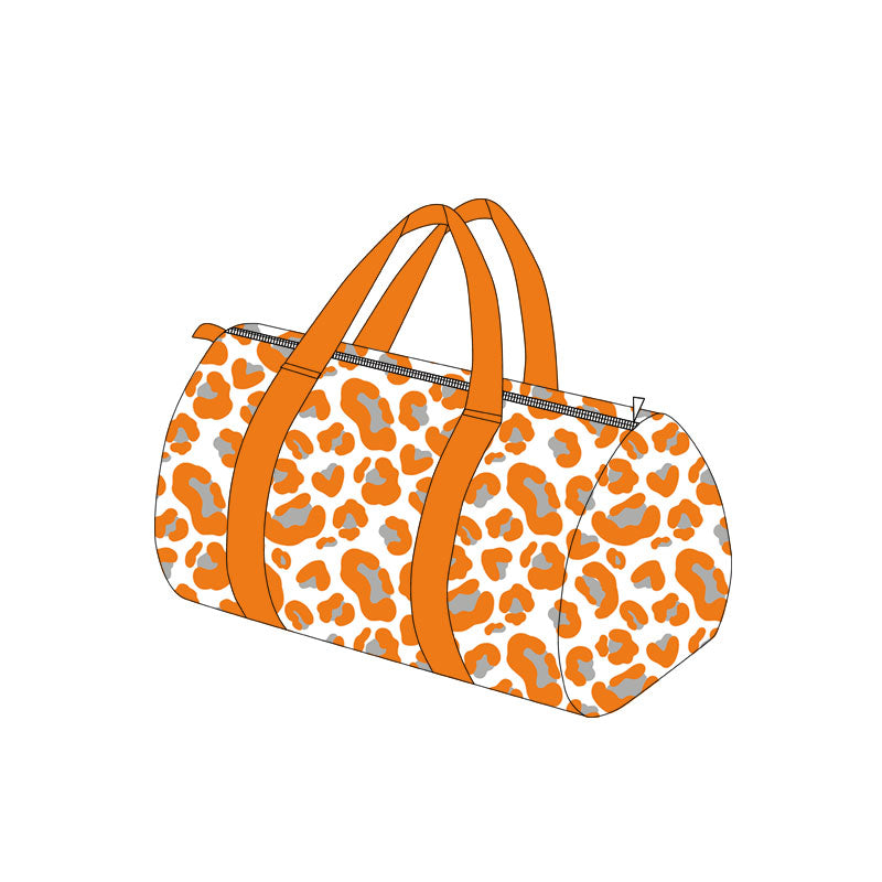 Orange grey leopard adult women team duffel bag