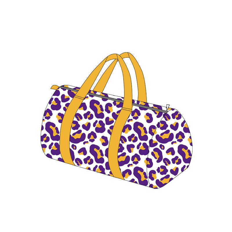 Purple yellow leopard adult women team duffel bag