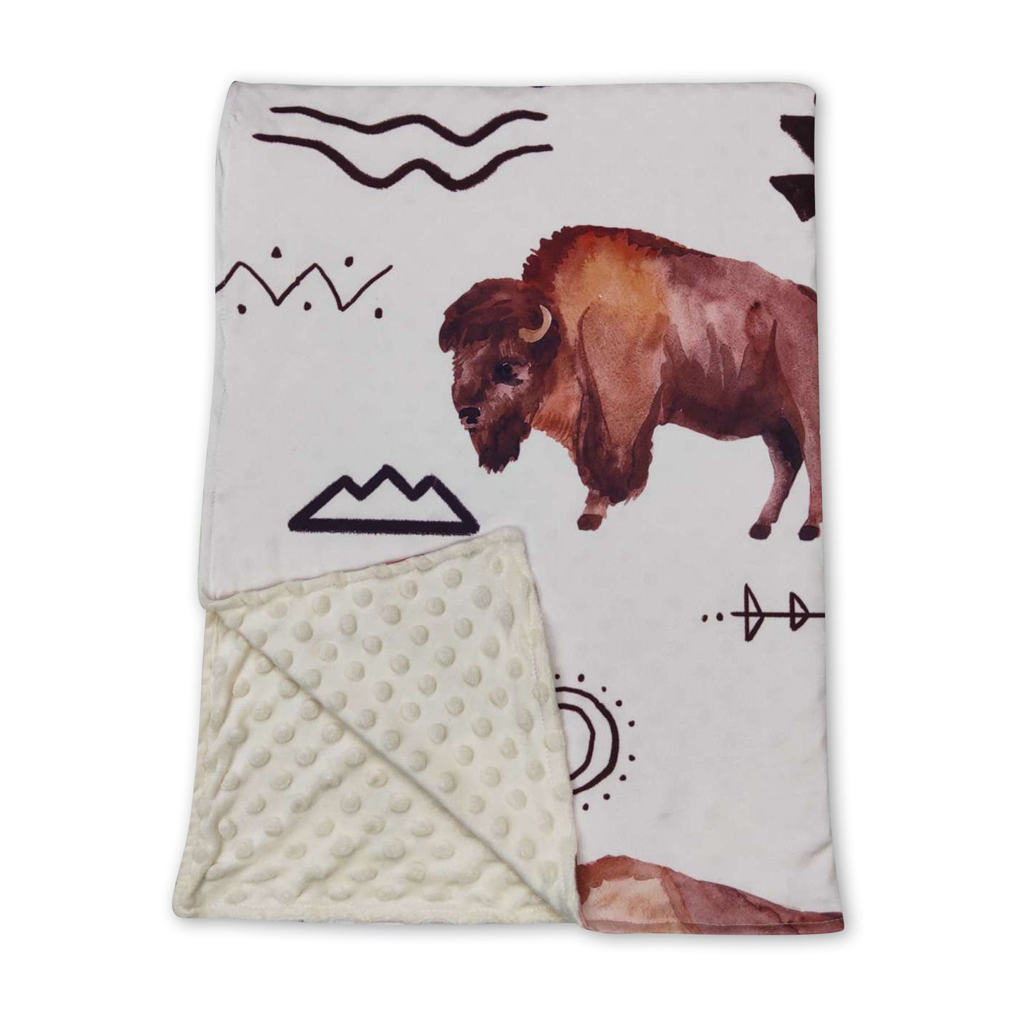 Buffalo polka dots minky baby kids blankets ship from US