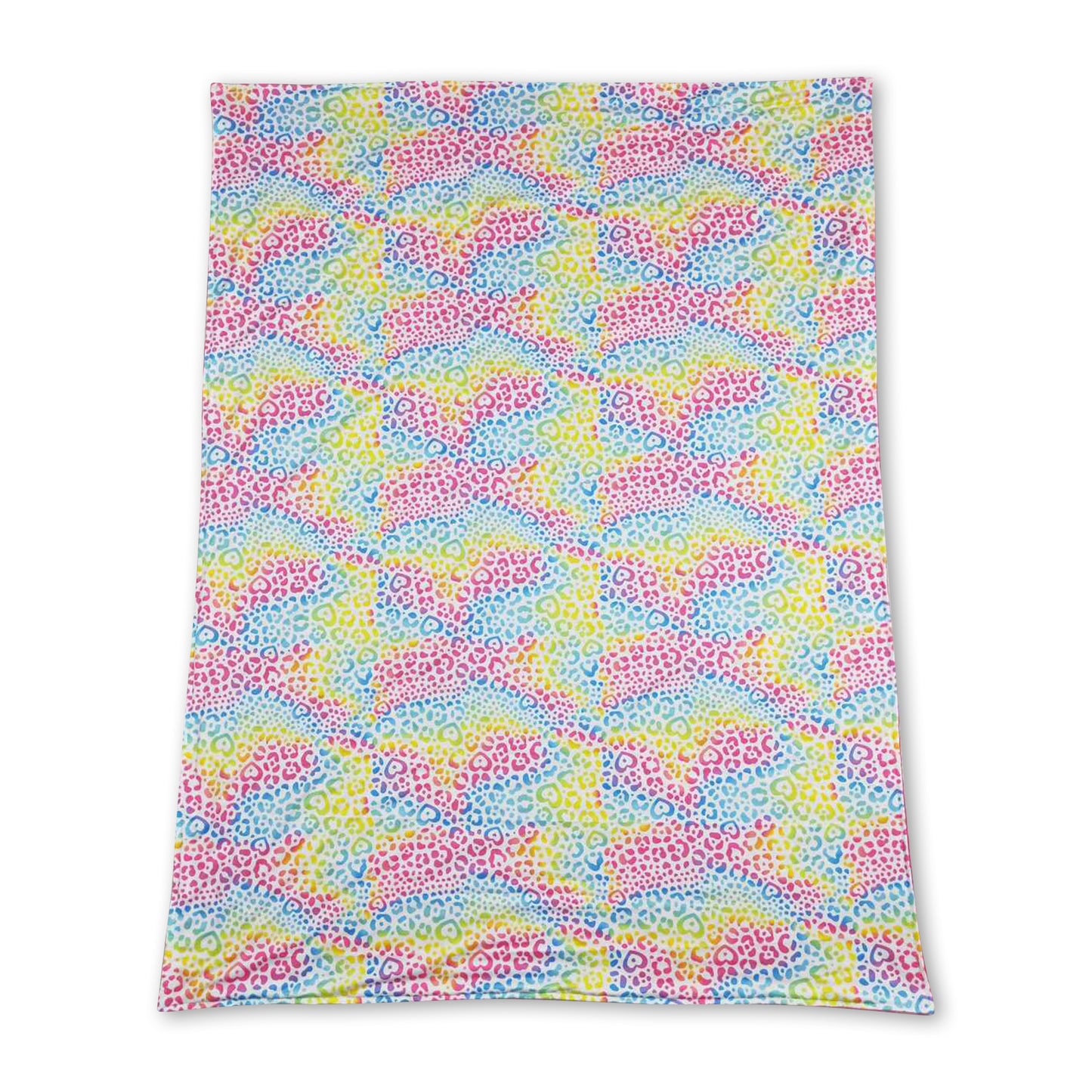 Colorful leopard hot pink baby girls blanket