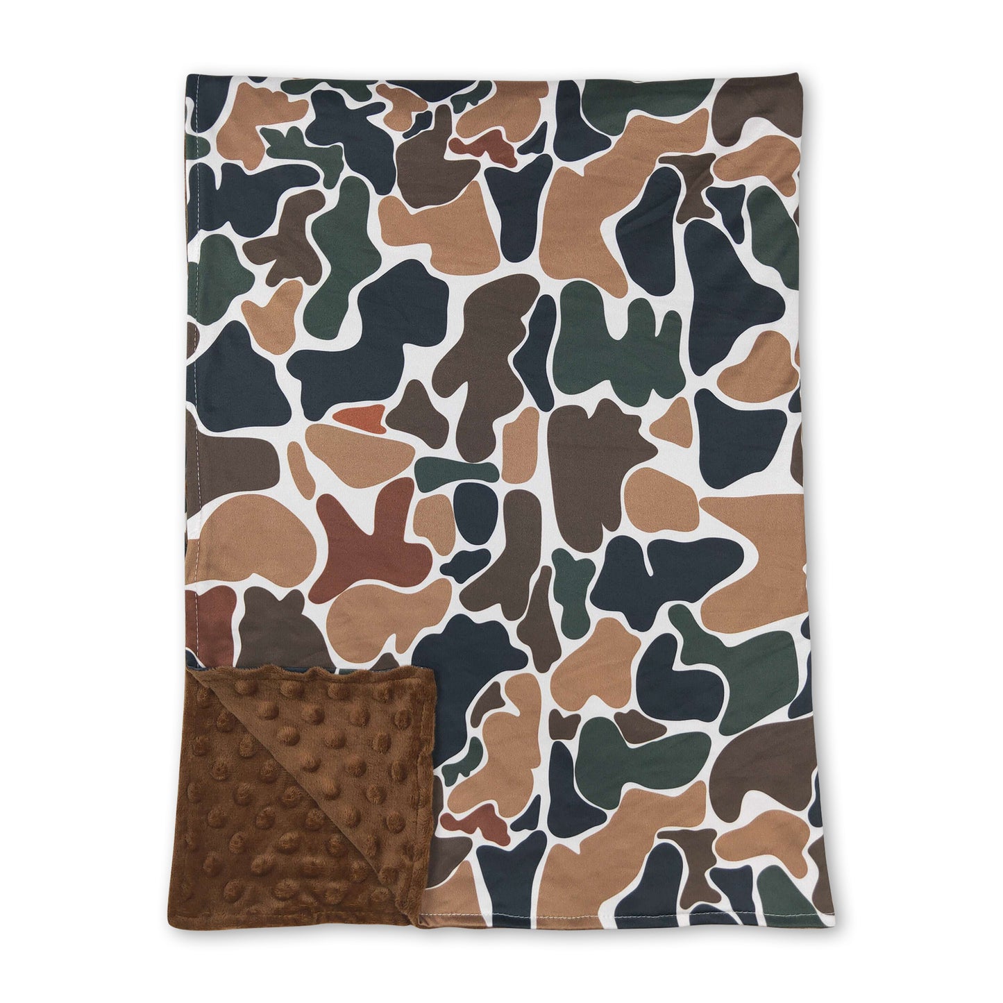 Brown polka dots camo baby kids blankets ship from US