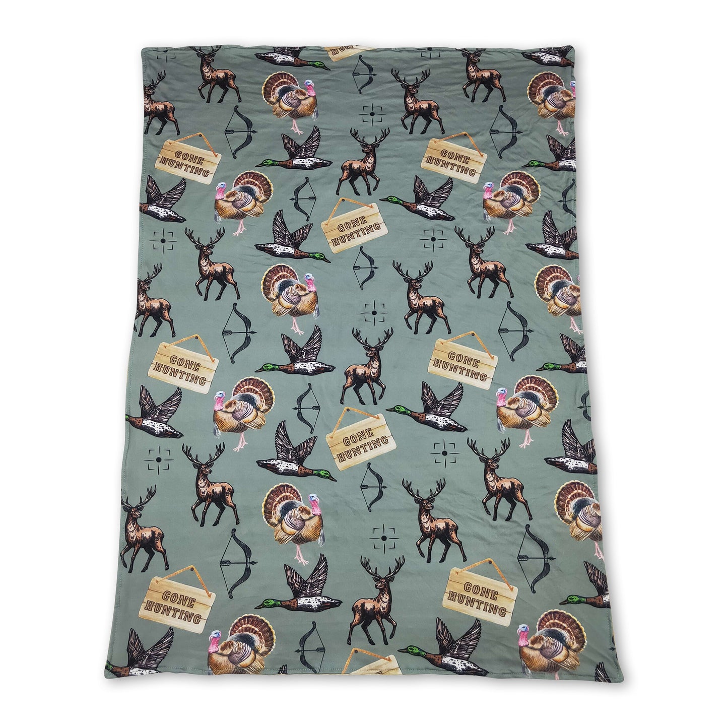 Gone hunting duck deer turkey baby kids blanket