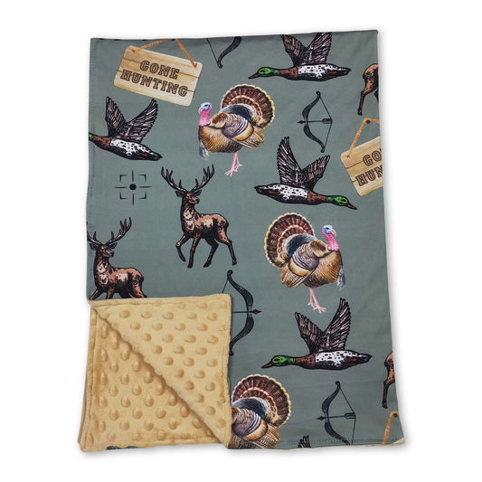 Gone hunting duck deer turkey baby kids blanket