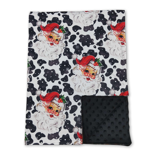 Cow print santa baby kids Christmas blankets