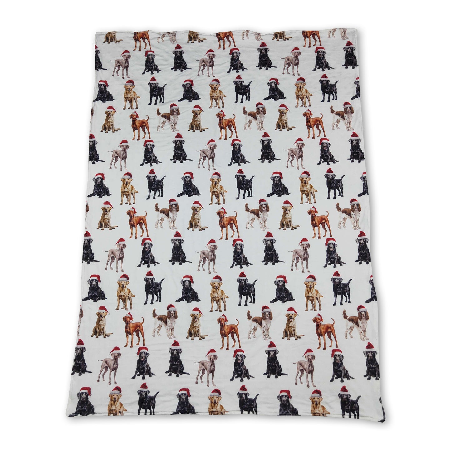 Christmas hat dog print baby kids blankets