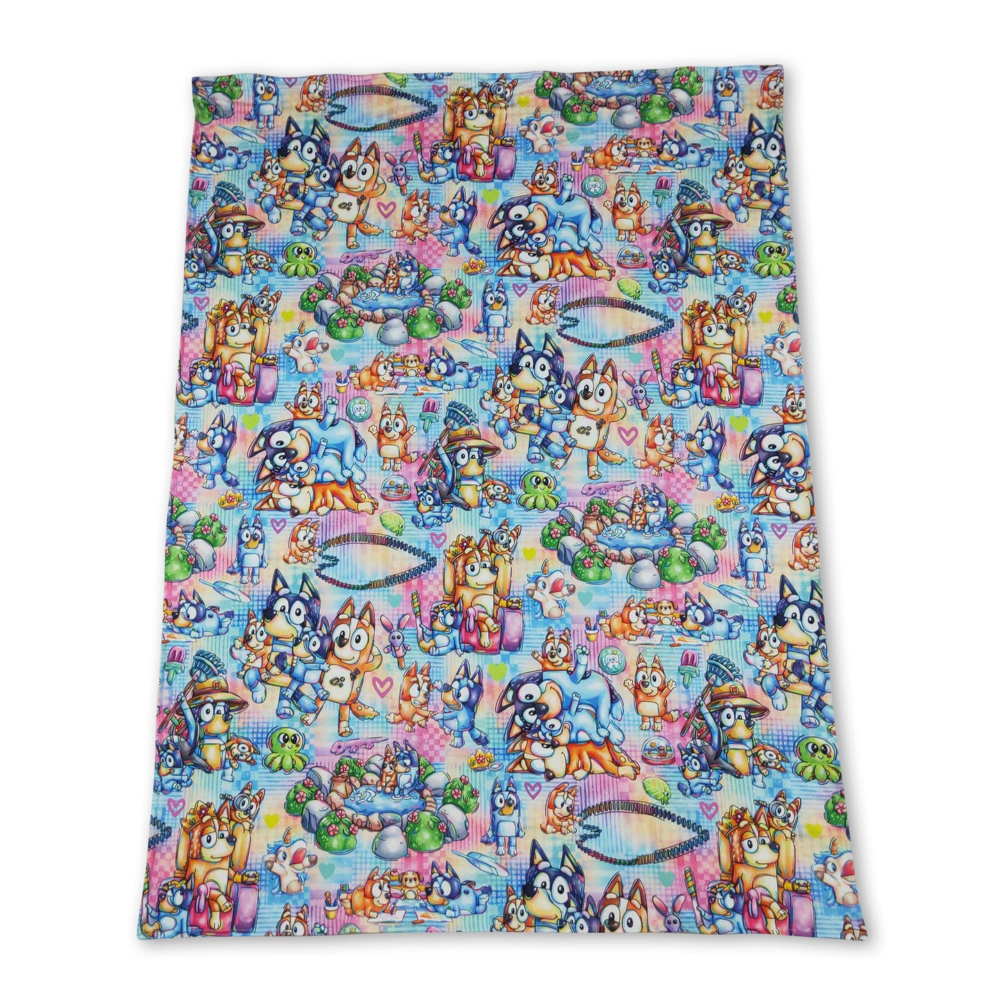 Pink polka dots colorful dog baby girls blankets