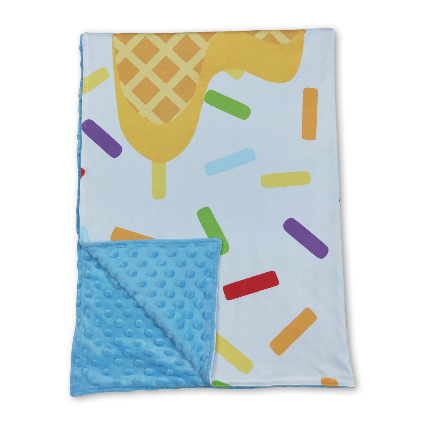 Light blue sprinkle ice cream baby kids team blanket ship from US