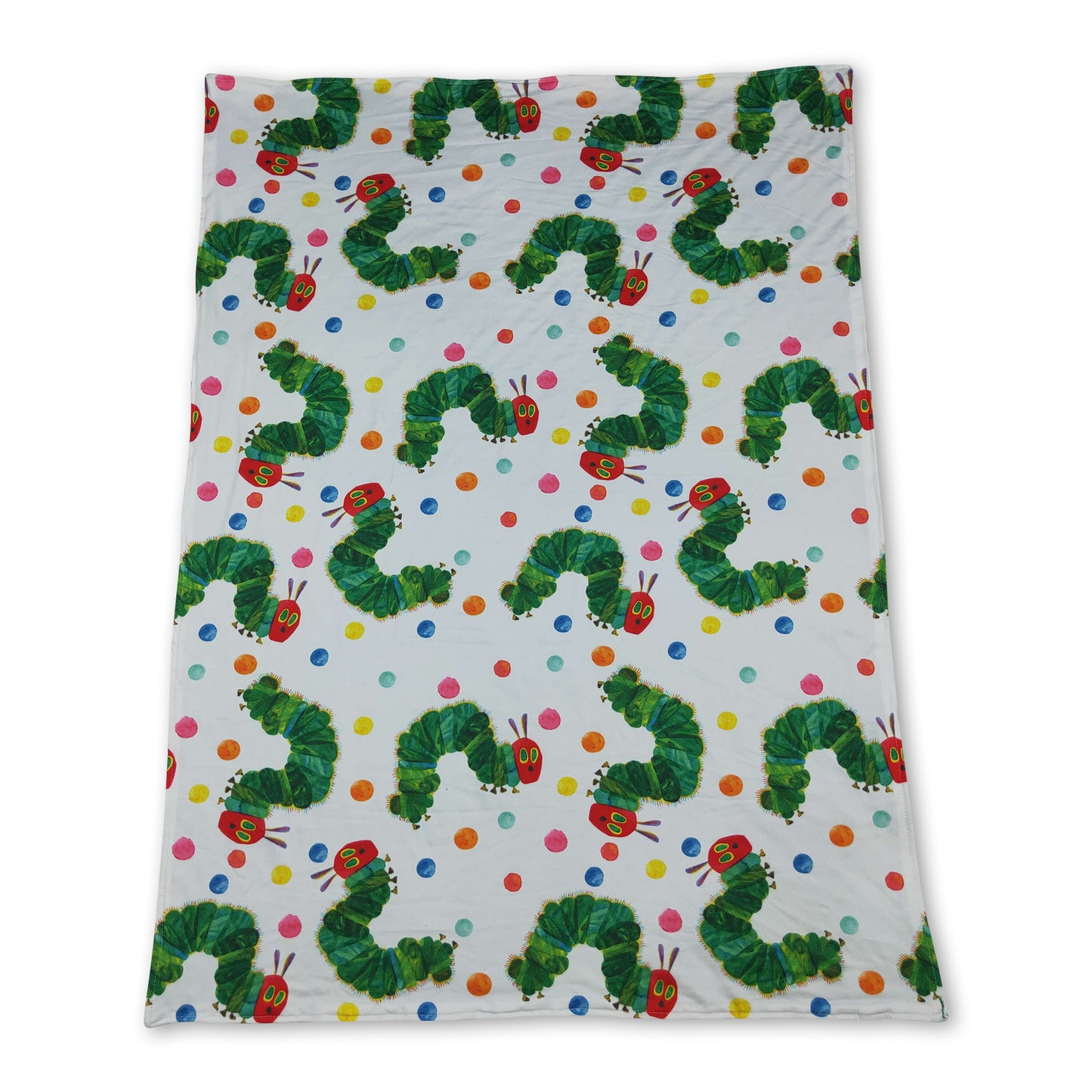 Green polka dots worm baby kids blankets