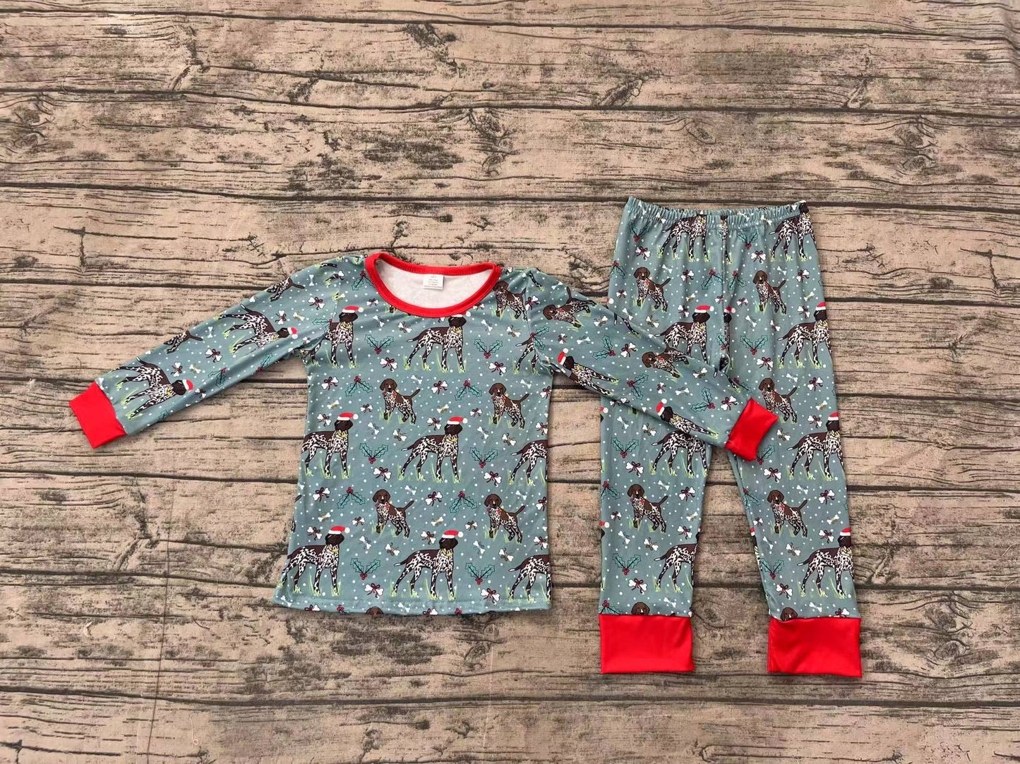 Long sleeves Christmas hat kids boys pajamas