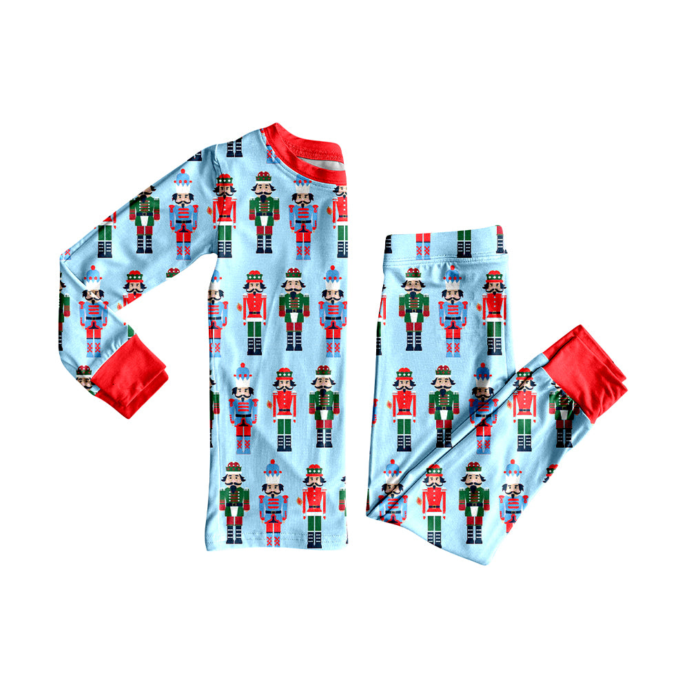 Long sleeves blue ballet kids boys Christmas pajamas