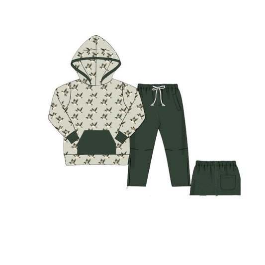 Green duck kids boys long sleeve hoodie set