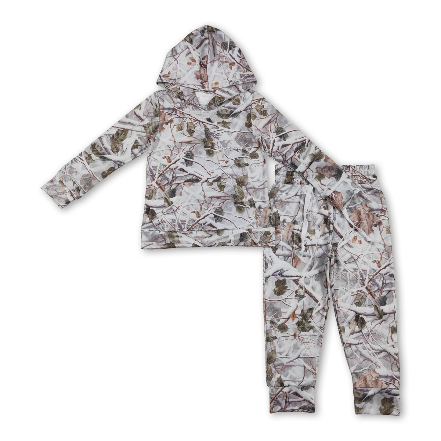 Long sleeves leaves camo hoodie pants kids boys outfits