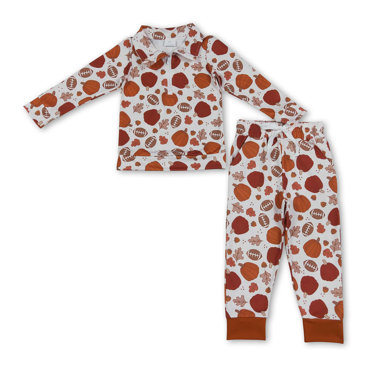 Pumpkin leaves pullover pants kids boys fall outfits